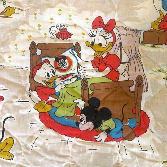 RARE! VTG 1970s Wards Disney Mickey Mouse Twin Size 108 Bedspread VGUC! 80 x 103 - Picture 5 of 8